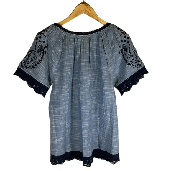 Sundance Embroidered Peasant Blouse Size XS Boho Travel Vacation Summer Casual - Picture 2 of 6